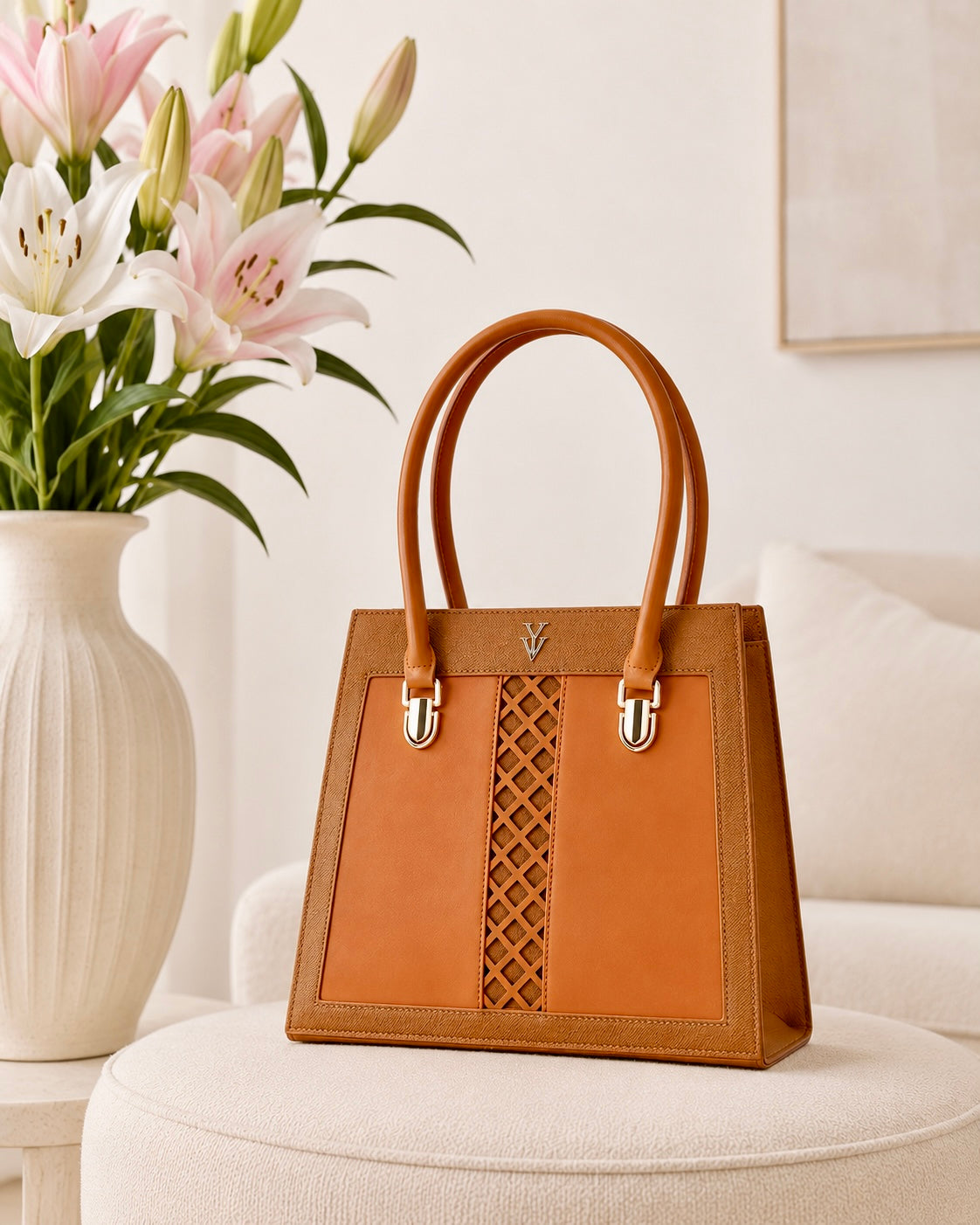 CLEMENTINE Genuine Leather Designer Mini Tote Handbag