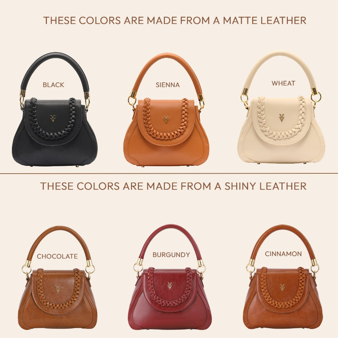 COCO JEAN Genuine Leather Designer Handbag & FREE Sunglasses Bundle
