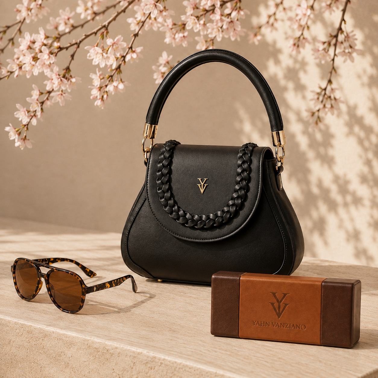 $99 COCO JEAN Black Color Handbag & FREE Sunglasses Bundle