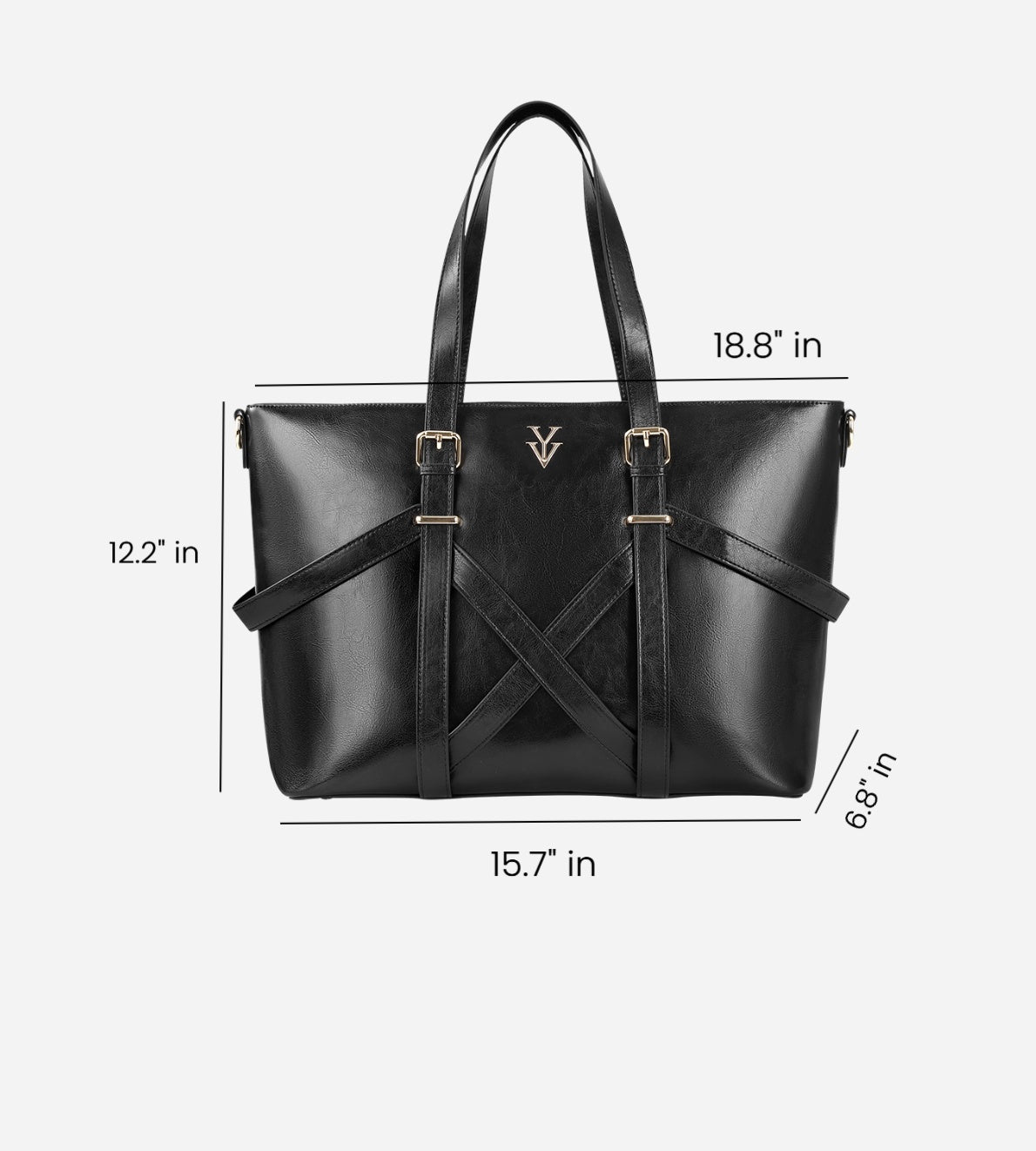 BAHIA Large Genuine Leather Designer Tote Handbag & FREE Sunglasses Bundle