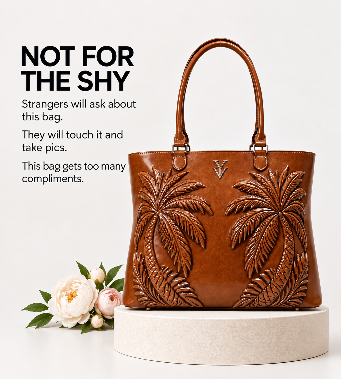 BARBADOS Genuine Leather Embossed Tooled Handbag