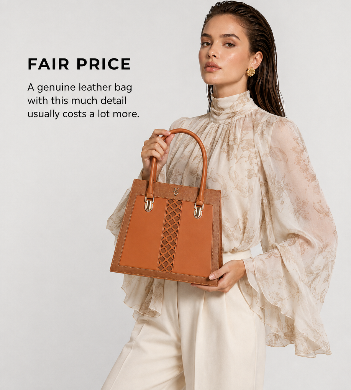 $99 CLEMENTINE Genuine Leather Designer Handbag & FREE Sunglasses Bundle