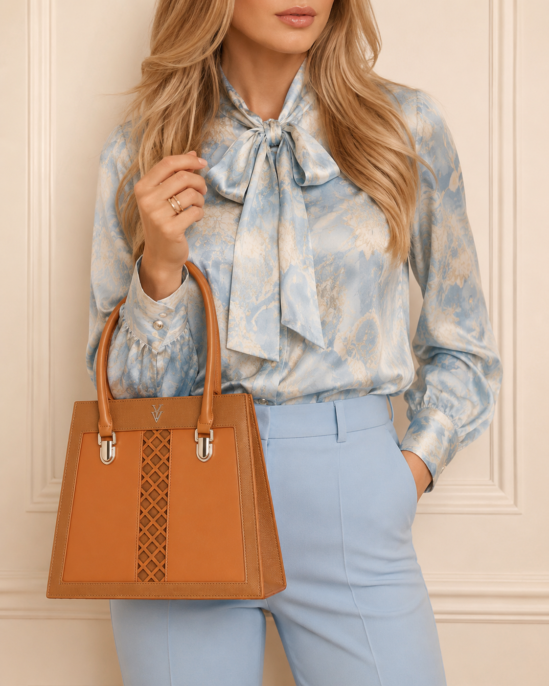 CLEMENTINE Genuine Leather Designer Mini Tote Handbag