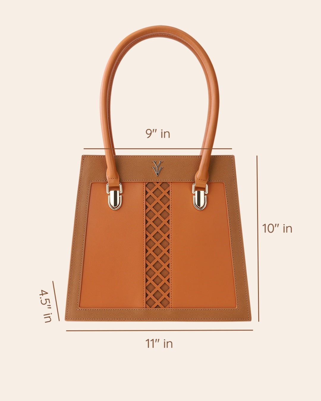 CLEMENTINE Small to Medium Genuine Leather Designer Tote Handbag