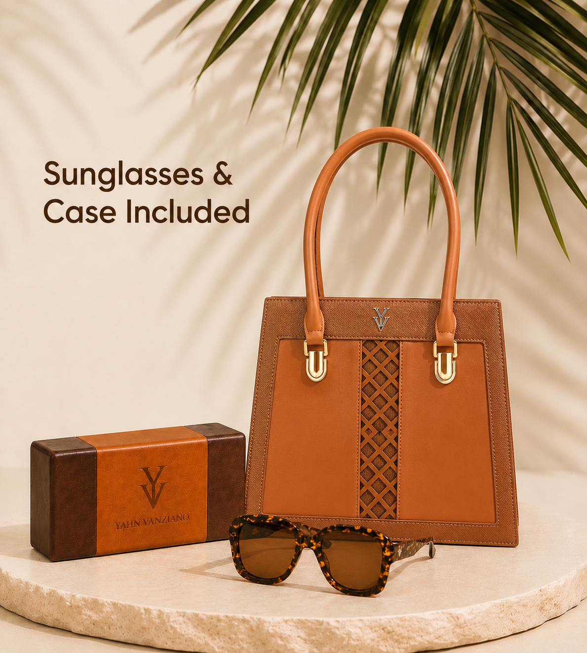 $99 CLEMENTINE Genuine Leather Designer Handbag & FREE Sunglasses Bundle