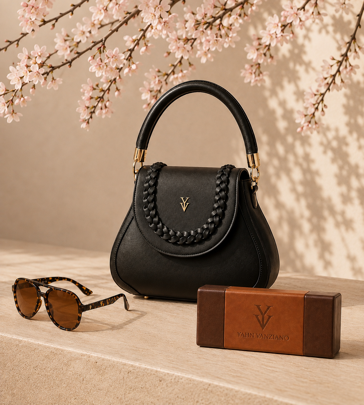 $99 COCO JEAN Black Color Handbag & FREE Sunglasses Bundle