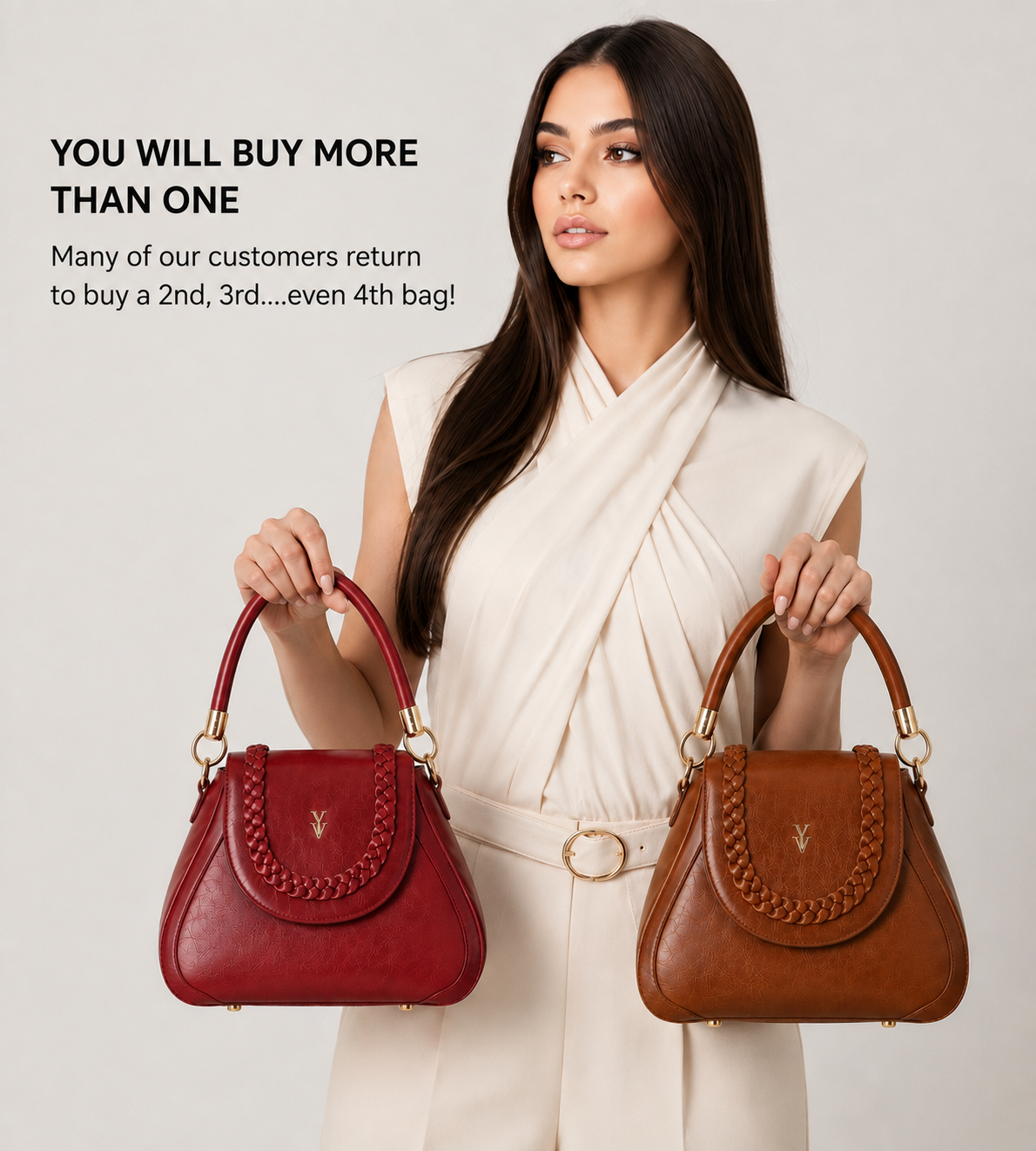 COCO JEAN Genuine Leather Designer Handbag & FREE Sunglasses Bundle