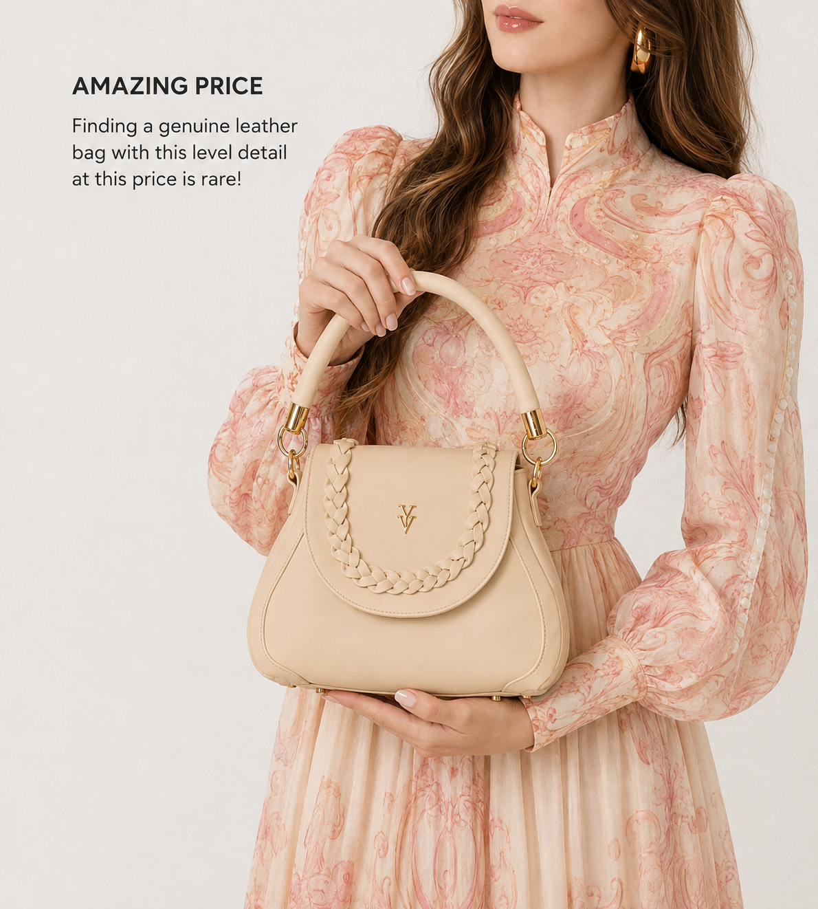 COCO JEAN Genuine Leather Designer Handbag & FREE Sunglasses Bundle
