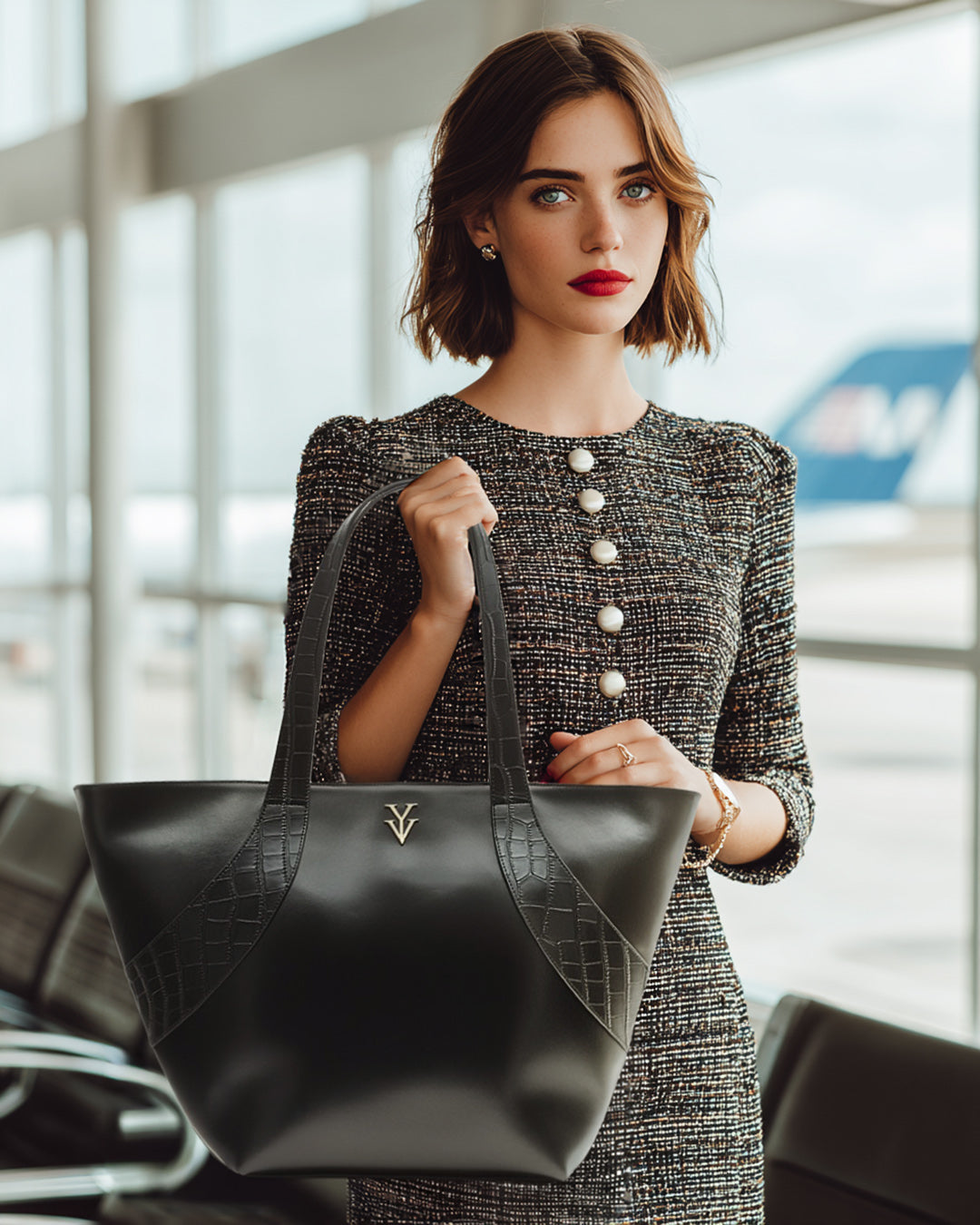 GILMA Extra Large Genuine Leather Designer Tote Handbag