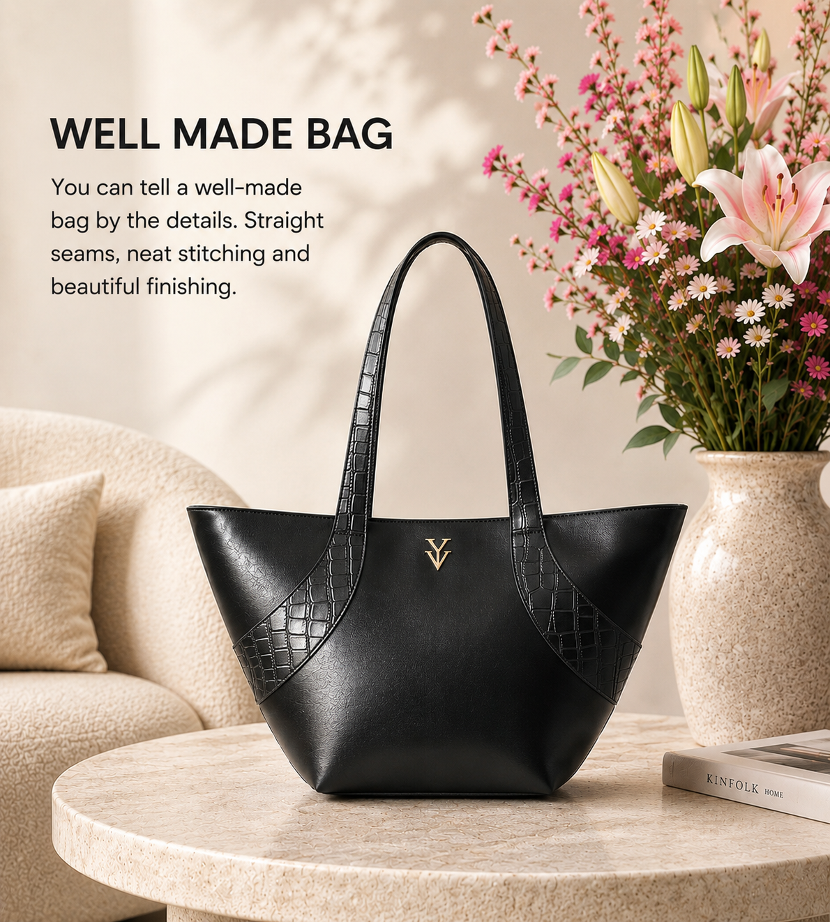 $99 GILMA Black Color Handbag & FREE Sunglasses Bundle