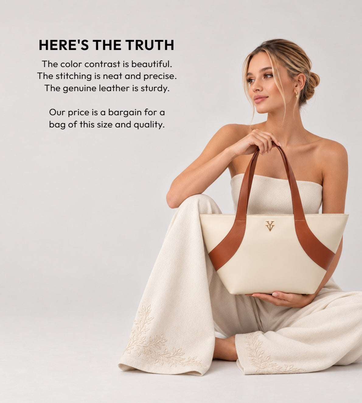 GILMA Genuine Leather Designer Tote Handbag & FREE Sunglasses Bundle