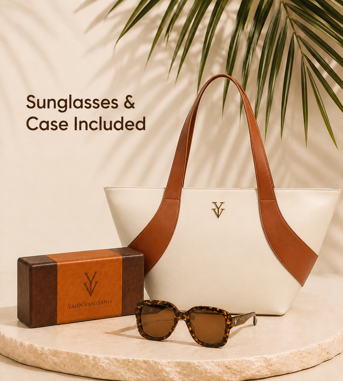 GILMA Genuine Leather Designer Tote Handbag & FREE Sunglasses Bundle