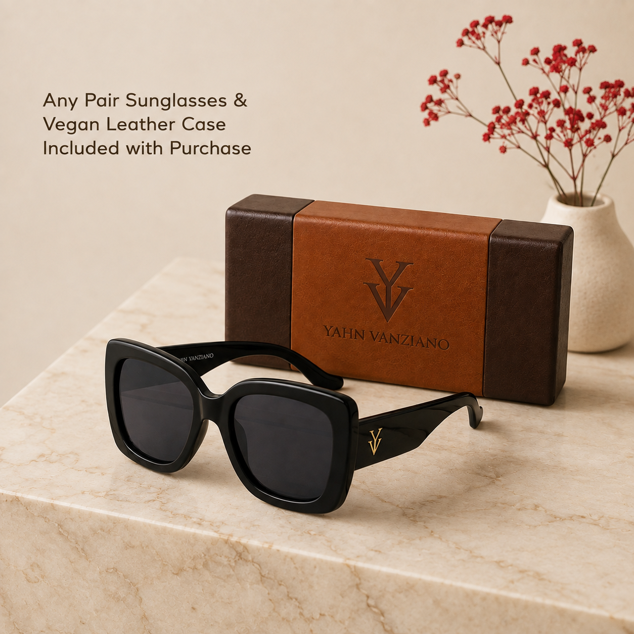 OLINA Genuine Leather Handbag & FREE Sunglasses Bundle