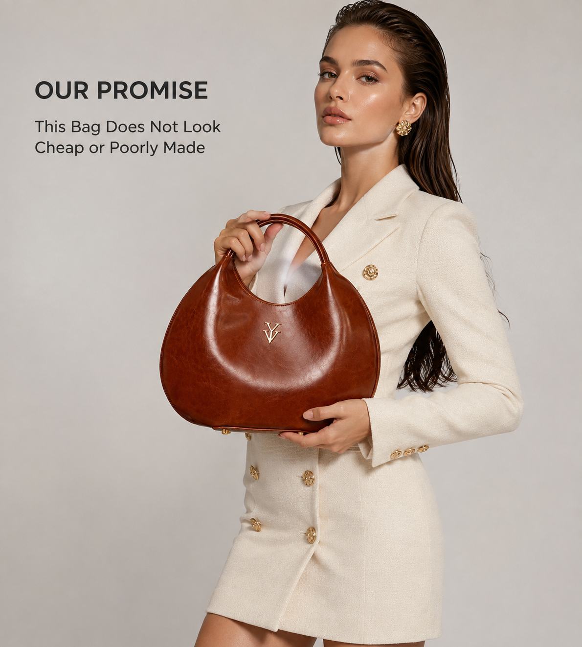 $99 OLINA Genuine Leather Handbag & FREE Sunglasses Bundle