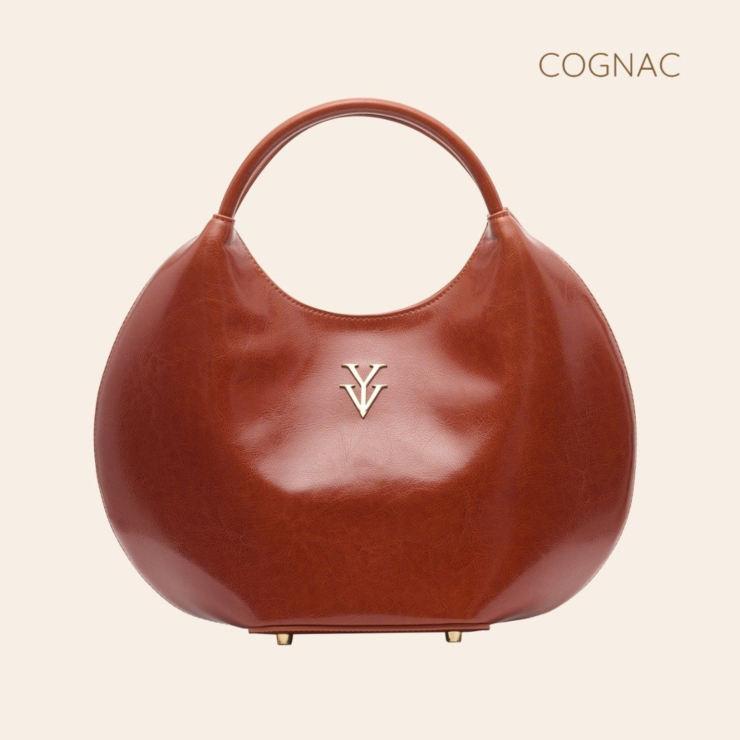 OLINA Round Shape Genuine Leather Desigener Handbag