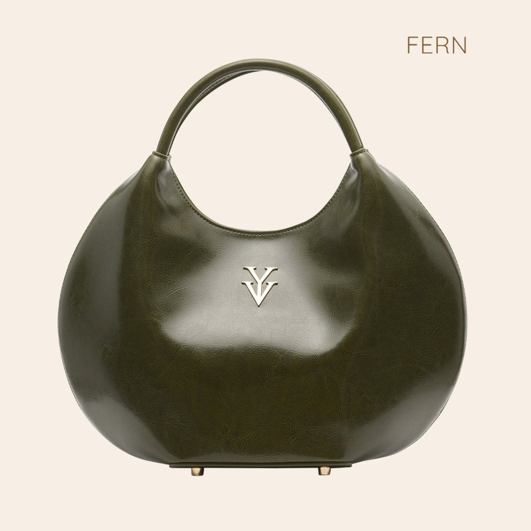 OLINA Round Shape Genuine Leather Desigener Handbag