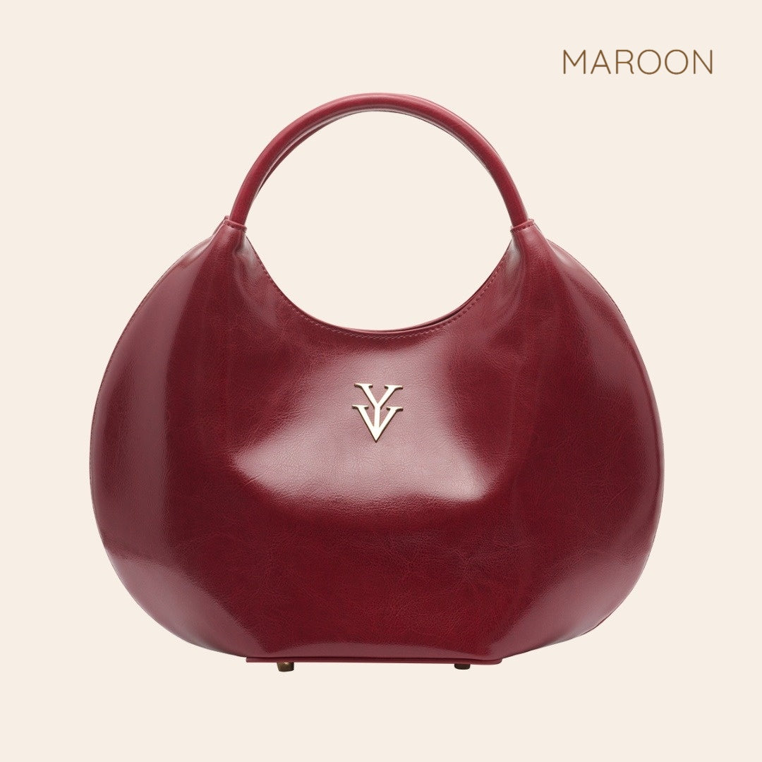 OLINA Round Shape Genuine Leather Desigener Handbag
