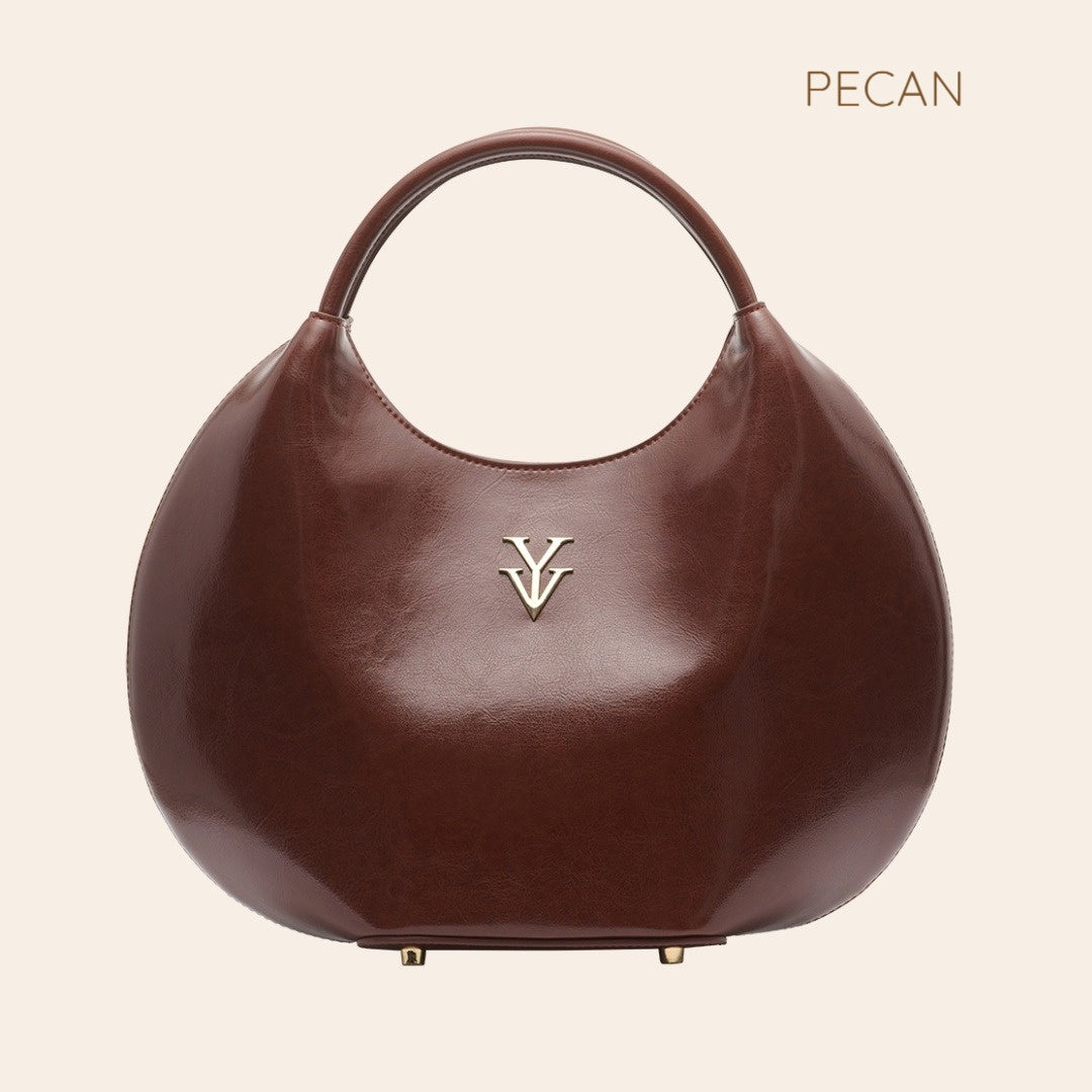 OLINA Round Shape Genuine Leather Desigener Handbag