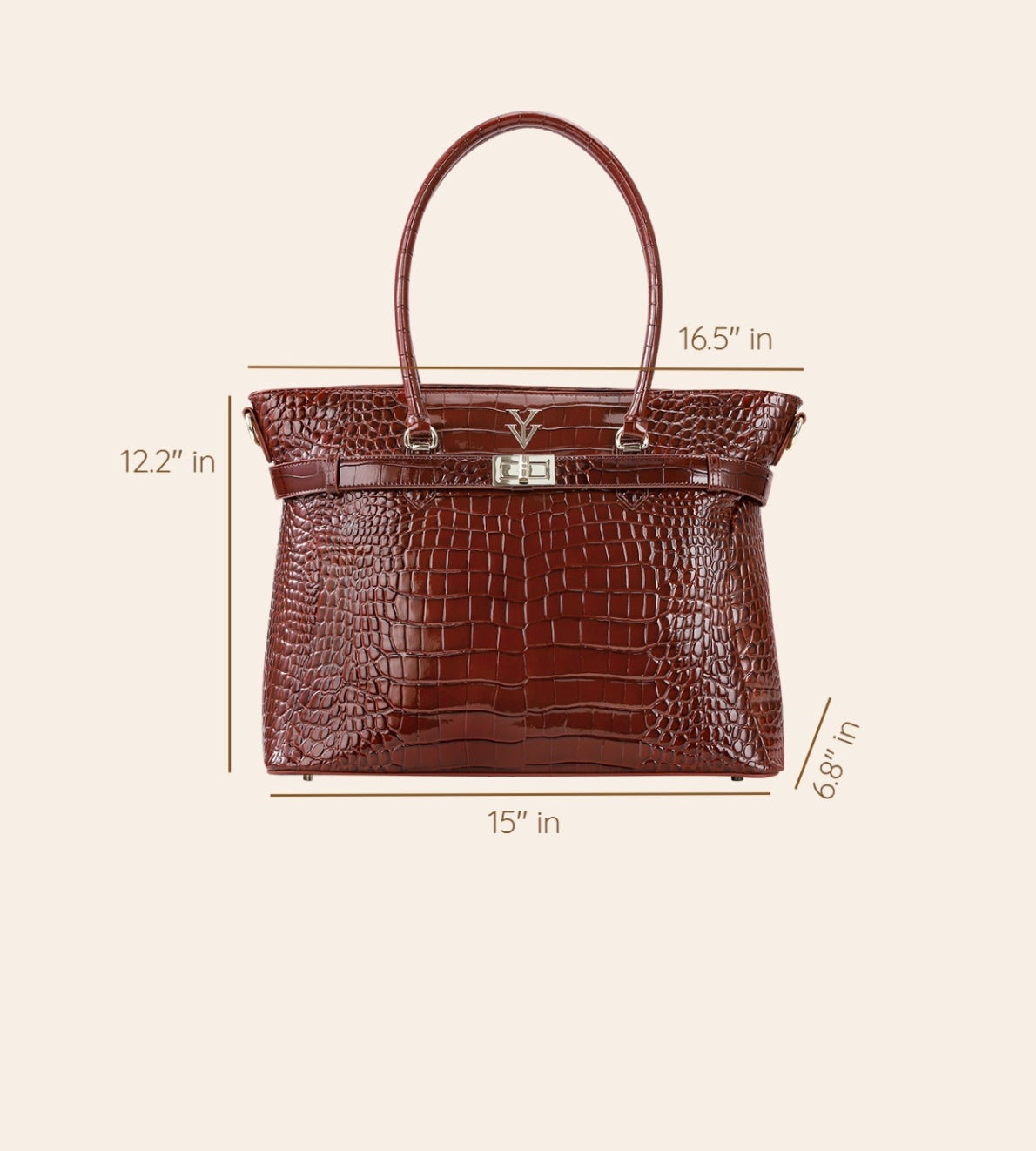 RIMA Genuine Crocodile Leather Designer Tote Handbag & FREE Sunglasses Bundle