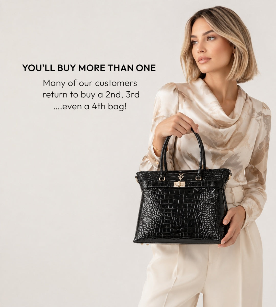 RIMA Genuine Crocodile Leather Designer Tote Handbag & FREE Sunglasses Bundle