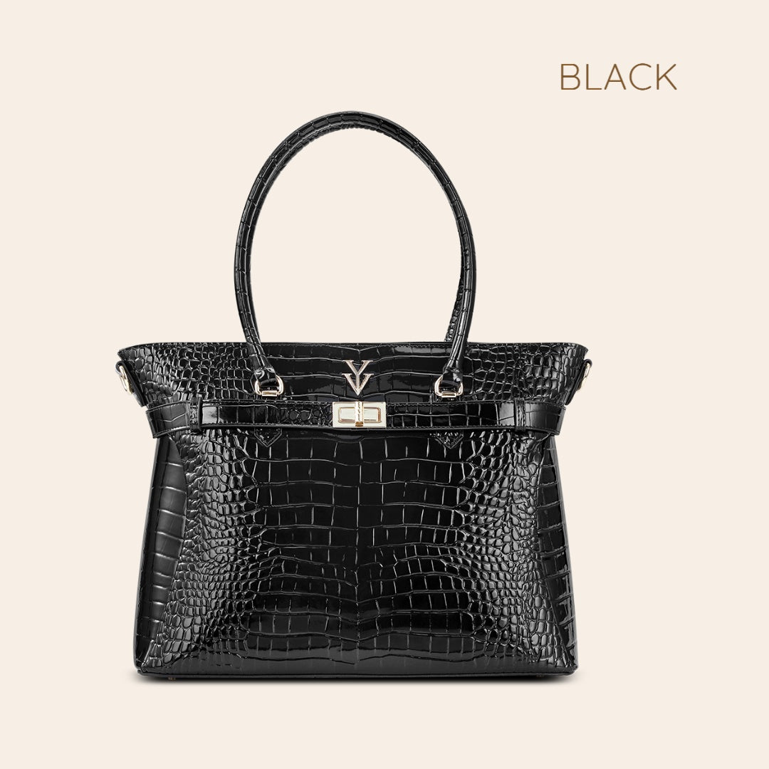 RIMA Genuine Crocodile Leather Designer Tote Handbag & FREE Sunglasses Bundle