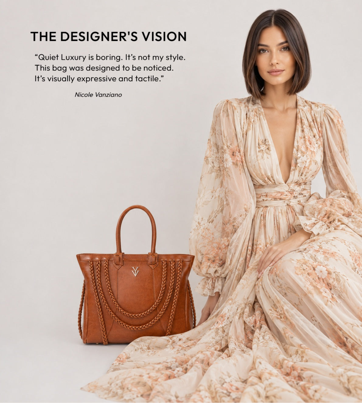 ROMINKA Genuine Leather Designer Tote Handbag & FREE Sunglasses Bundle
