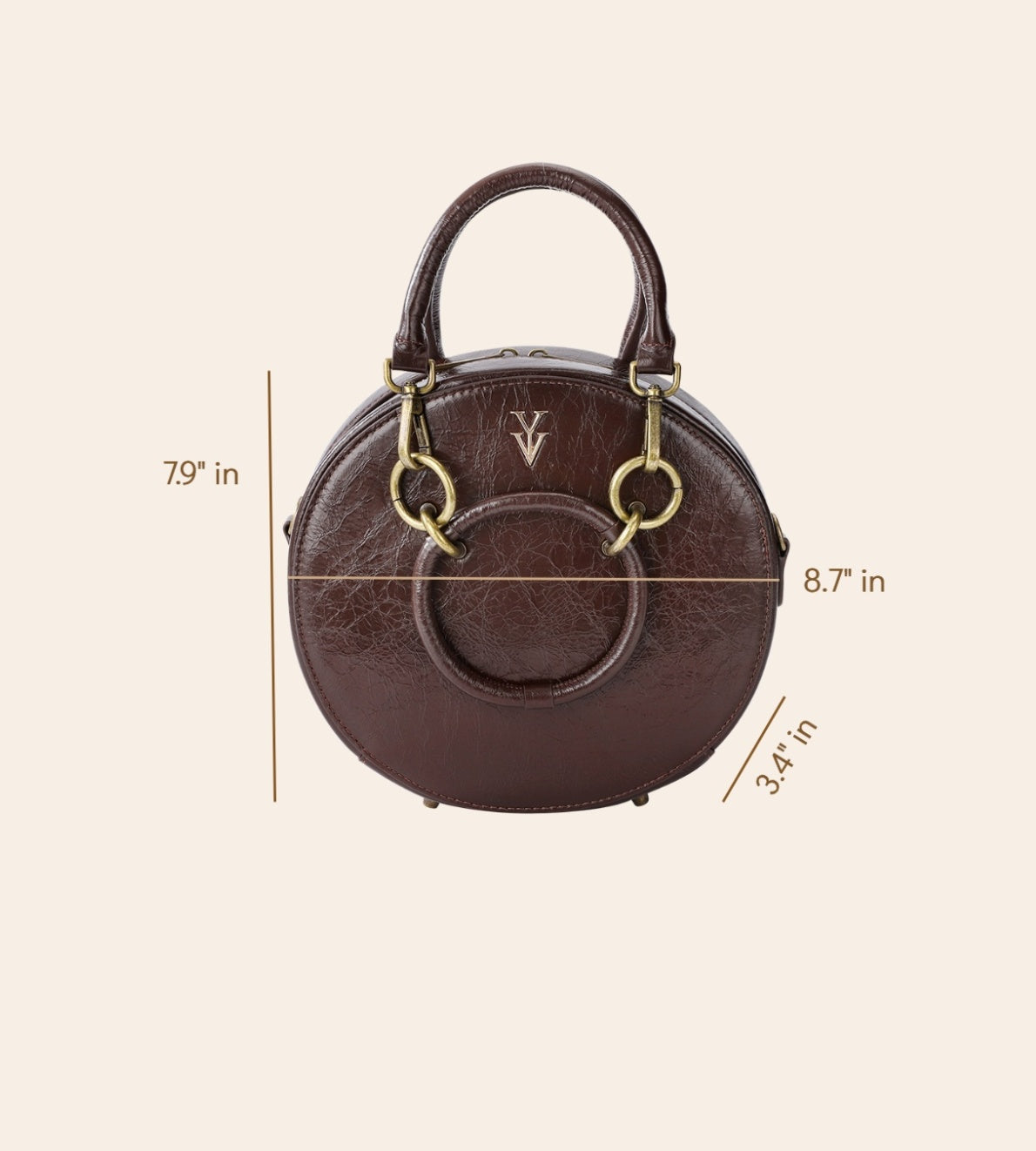 $99 ROZANA Genuine Leather Round Designer Handbag & FREE Sunglasses Bundle