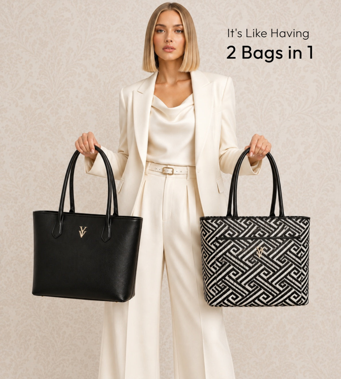 $99 TOSCA Genuine Leather Reversible Handbag & FREE Sunglasses Bundle