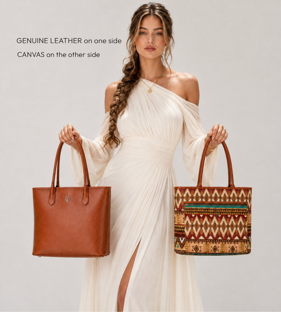 $99 TOSCA Genuine Leather Reversible Handbag & FREE Sunglasses Bundle