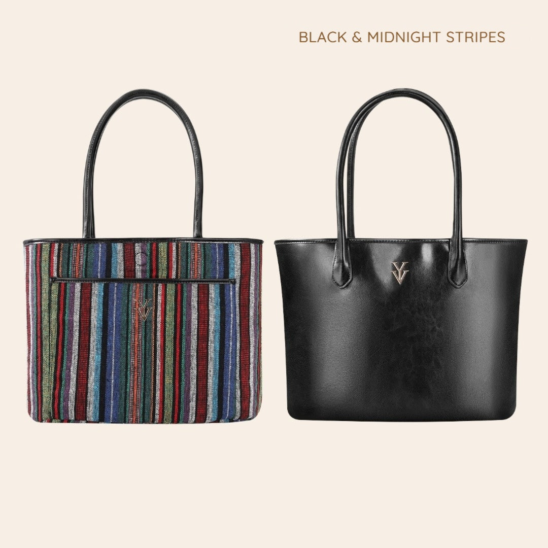 TOSCA Black & Midnight Stripes